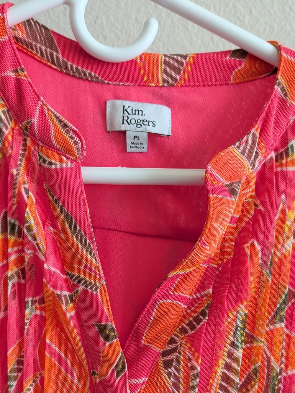 Kim Rogers Pink & Orange Printed Women’s Blouse
